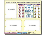 Стенд информационный "Правила техники безопасности в кабинете химии" (75х70, 3 кармана) - fgospostavki.ru - Ейск