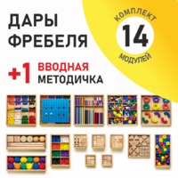 Игровой набор Дары Фребеля 14 модулей с методическим пособием (1 книга) - fgospostavki.ru - Ейск