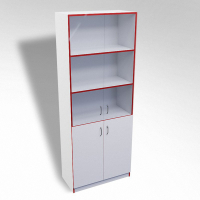 Стеллаж полуоткрытый А-310 ТР со стеклом ЛДСП  - fgospostavki.ru - Ейск