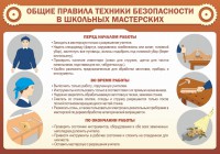 Стенд "Общие правила техники безопасности в школьных мастерских" - fgospostavki.ru - Ейск