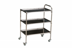 Столик инструментальный передвижной из нержавеющей стали с тремя полками (импортные колеса) - fgospostavki.ru - Ейск
