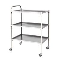 Столик инструментальный передвижной металлический с тремя полками (импортные колеса) - fgospostavki.ru - Ейск