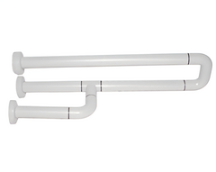 Поручень неоткидной трёхопорный с антибактериальным покрытием (белый) - fgospostavki.ru - Ейск