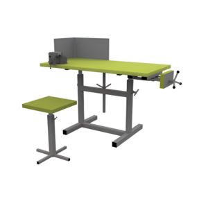 Верстак ученический комбинированный с тисками и струбциной, с защитным экраном и табуретом - fgospostavki.ru - Ейск