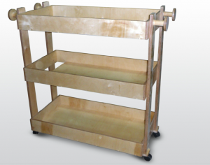 Тележка для спортинвентаря и игрушек (3 полки) 115х50х90см (фанера лак) - fgospostavki.ru - Ейск