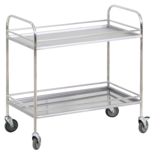 Столик процедурный с двумя полками и бортиками передвижной из нержавеющей стали - fgospostavki.ru - Ейск