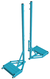 Стойки волейбольные для зала с механизмом натяжения (передвижная с противовесом, без сетки) - fgospostavki.ru - Ейск