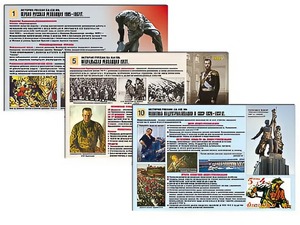 Комплект таблиц по истории "История России XX - XXI вв." раздаточные (цветные, ламинированные, А4, 12 штук) - fgospostavki.ru - Ейск