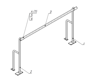 Станок хореографический напольный (1,5 метра, однорядный) - fgospostavki.ru - Ейск