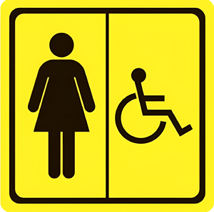 Тактильный знак (туалет для инвалидов Ж) 100х100 - fgospostavki.ru - Ейск