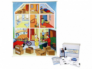 Магнитно-маркерный ситуационный плакат "Квартира" с набором магнитных карточек + методические рекомендации (иностранный язык) - fgospostavki.ru - Ейск