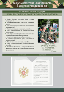 Стенд-уголок "Защита Отечества – обязанность каждого гражданина Российской Федерации" - fgospostavki.ru - Ейск