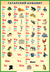 Таблица "Татарский алфавит в картинках" (100х140 сантиметров, винил) - fgospostavki.ru - Ейск
