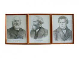 Портреты выдающихся физиков (деревянная рамка, под стеклом) - fgospostavki.ru - Ейск