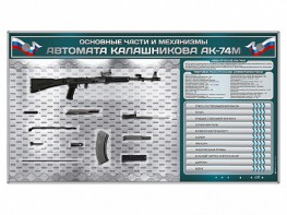 Электрифицированный стенд "Основные части и механизмы автомата Калашникова АК-74М" с полноразмерными, оригинальными макетами деталей и механизмов под стеклом - fgospostavki.ru - Ейск
