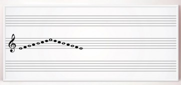 Настенная магнитно-маркерная доска с нотным станом и знаками музыкальной нотации. Вариант 2 - fgospostavki.ru - Ейск