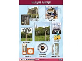 Таблица демонстрационная "Наблюдение за погодой" (винил 100*140) - fgospostavki.ru - Ейск