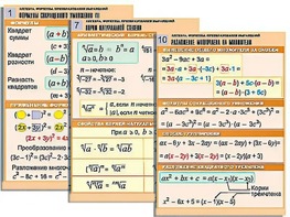 Комплект таблиц по алгебре "Алгебра. Формулы. Преобразования выражений" (10 таблиц, формат А1, ламинированные) - fgospostavki.ru - Ейск