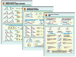 Комплект таблиц по геометрии "Планиметрия. Треугольники" раздаточные (цветные, ламинированные, А4, 6 штук) - fgospostavki.ru - Ейск
