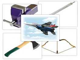 Набор предметных картинок "Оружие, военная техника. Инструменты" (48 штук, А4, с магнитами) - fgospostavki.ru - Ейск