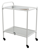 Столик процедурный передвижной металлический с двумя полками из стекла колеса мебельные - fgospostavki.ru - Ейск