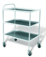 Столик инструментальный передвижной металлический с тремя стеклянными полками (импортные колеса) - fgospostavki.ru - Ейск