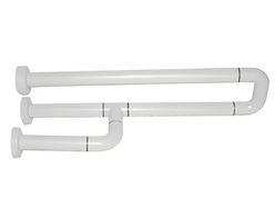 Поручень неоткидной трёхопорный с антибактериальным покрытием (белый) - fgospostavki.ru - Ейск