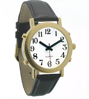 Часы для слабовидящих людей с белым циферблатом на кожаном ремешке - fgospostavki.ru - Ейск