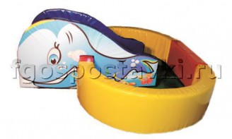 Сухой бассейн овальный с горкой "Кит" ПВХ - fgospostavki.ru - Ейск