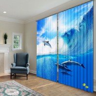 Комплект светонепроницаемых штор "Дельфины" - fgospostavki.ru - Ейск