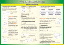 Таблица "Векторы в пространстве (Стереометрия)" (100х140 сантиметров, винил) - fgospostavki.ru - Ейск