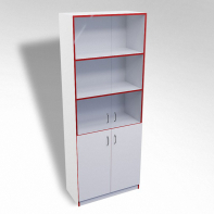 Стеллаж полуоткрытый А-310 ТР со стеклом ЛДСП  - fgospostavki.ru - Ейск