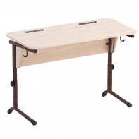 Стол ученический двухместный с наклоном столешницы (0-24°) на плоскоовальной трубе - fgospostavki.ru - Ейск