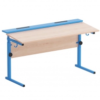 Стол ученический двухместный с наклоном столешницы (0-15°) на прямоугольной трубе - fgospostavki.ru - Ейск