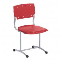 Стул ученический, на плоскоовальной трубе. Сиденье и спинка пластик - fgospostavki.ru - Ейск