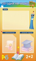 Стенд "Сегодня на уроке (3 кармана)" - fgospostavki.ru - Ейск