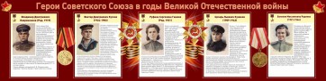 Стенд "Герои Советского союза в годы Великой Отечественной войны" Вариант 2 - fgospostavki.ru - Ейск